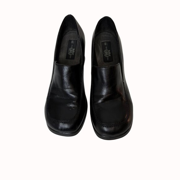 Route 66 Black Chunky Heel Loafers Vintage Y2k Platform Shoe Size 8.5 Slip On - Picture 6 of 16